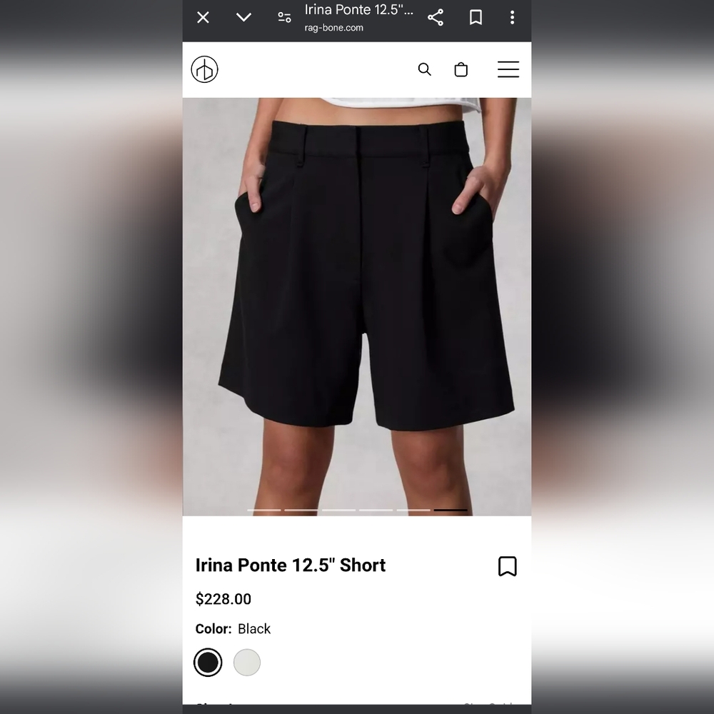 rag & bone Black Ponte Bermuda Shorts